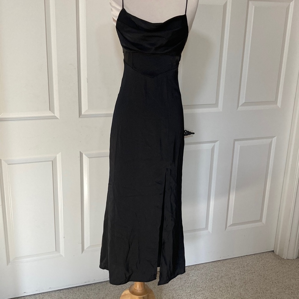 Hello Molly Black Satin Dress